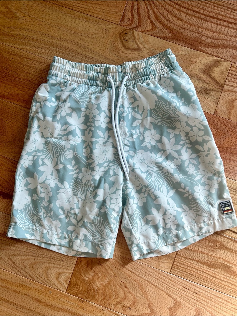 C&C California Men’s Swim Trunks Size S Seafoam Green Tropical Floral